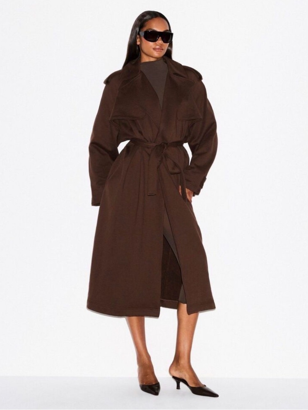 Skims Kim Kardashian Women’s Boyfriend Fleece Trench Coat 2X New with Tags!
